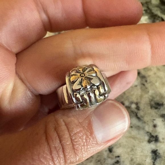 John Medeiros Nouveau Slider Charm two toned pendant Rhodium 14K gold coating - Picture 9 of 12